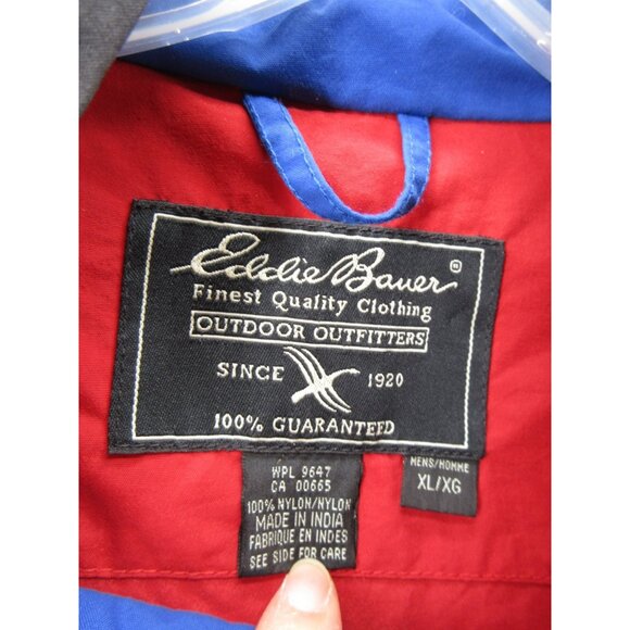 VINTAGE Eddie Bauer Jacket XL Red Anorak Windbreaker 1/4 Zip Nylon - Picture 10 of 11